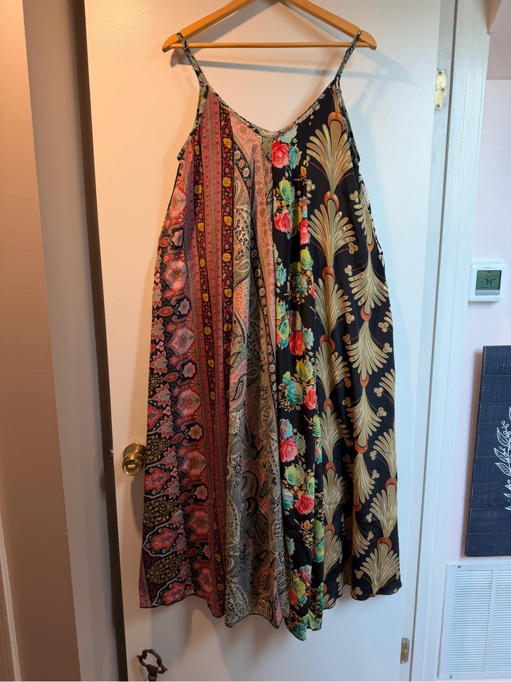 NWOT Karma Highway Bohemian Mixed-Print Maxi Dress